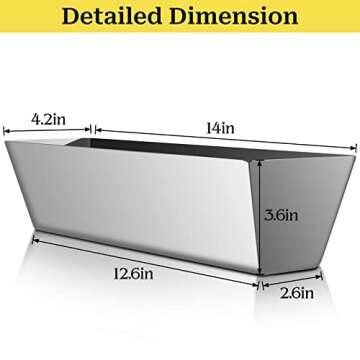 DEKEones Drywall Pan Mud, 12” Stainless Steel Watertight Reinforced Mud Pan, Tapered Sides, Drywall Tool Tray Bucket