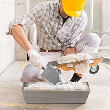 DEKEones Drywall Pan Mud, 12” Stainless Steel Watertight Reinforced Mud Pan, Tapered Sides, Drywall Tool Tray Bucket