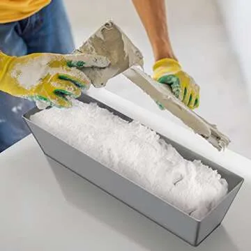 DEKEones Drywall Pan Mud, 12” Stainless Steel Watertight Reinforced Mud Pan, Tapered Sides, Drywall Tool Tray Bucket