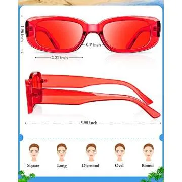 Weewooday 20 Pairs Classic Rectangle Sunglasses Small Square Retro Trendy Women's Rectangular Vintage Eyewear for Woman Man Girl Novelty Eyewear, Many Styles, Multicolored