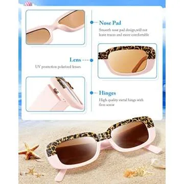 Weewooday 20 Pairs Classic Rectangle Sunglasses Small Square Retro Trendy Women's Rectangular Vintage Eyewear for Woman Man Girl Novelty Eyewear, Many Styles, Multicolored
