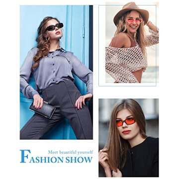 Weewooday 20 Pairs Classic Rectangle Sunglasses Small Square Retro Trendy Women's Rectangular Vintage Eyewear for Woman Man Girl Novelty Eyewear, Many Styles, Multicolored