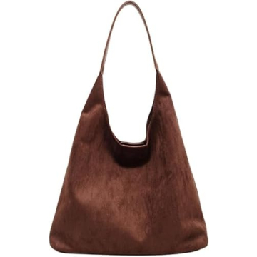 Luxurious Coffee Suede Hobo Bag for Women - Elegant & Spacious Tote