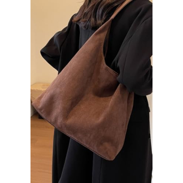 Elegant Coffee Suede Hobo Bag for Women - Spacious & Stylish