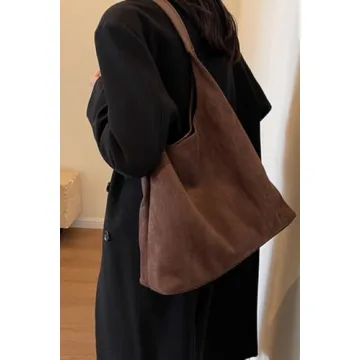 Elegant Coffee Suede Hobo Bag for Women - Spacious & Stylish