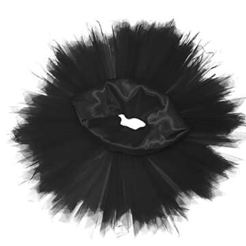 Topdress Women's 1950s Vintage Tutu Petticoat Ballet Bubble Skirt (26 Colors) Black XXL