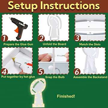 imprsv 3FT Football Birthday Party Decorations Trophy, Football Party Supplies for Game Day, Great Football Party Decorations, Large Marquee Light Up Frame for First Down Football Birthday Party