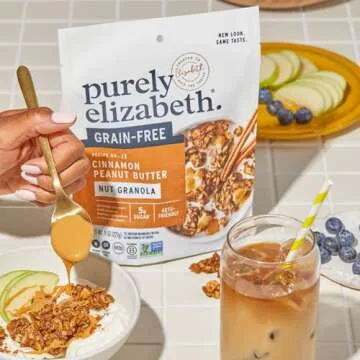 Purely Elizabeth Granola Peanut Butter Collagen Keto Granola, Made with Nuts and Seeds, Grain-Free, Gluten-Free, Non-GMO (8oz Bag)