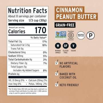 Purely Elizabeth Granola Peanut Butter Collagen Keto Granola, Made with Nuts and Seeds, Grain-Free, Gluten-Free, Non-GMO (8oz Bag)