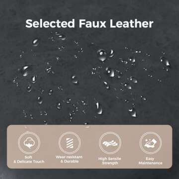 MAISON ARTS Black Counter Height 24" Bar Stools Set of 2 for Kitchen Counter Backless Modern Square Barstools Upholstered Faux Leather Stools Farmhouse Island Chairs, (24 Inch,Black)