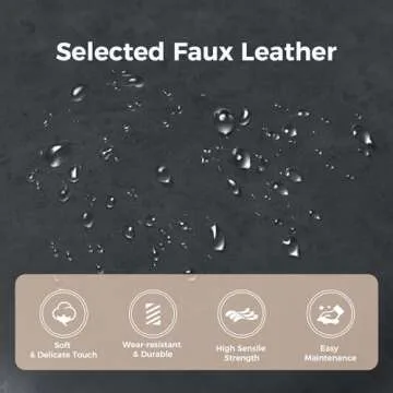 MAISON ARTS Black Counter Height 24" Bar Stools Set of 2 for Kitchen Counter Backless Modern Square Barstools Upholstered Faux Leather Stools Farmhouse Island Chairs, (24 Inch,Black)