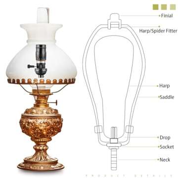 Honoson 2 Sets Lamp Repair Kit Table Lamp Rewire Lamp Parts with 3 Way Socket Matching Cord and Essential Hardware Lamp Wiring Kit for Table Floor Lamp DIY Lamp Design Repair Do It Yourself(Black)