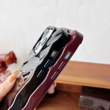 Caseative for iPhone 14 Pro Case,Water Ripple Pattern Curly Wave Shape Soft Phone Case (Silver)