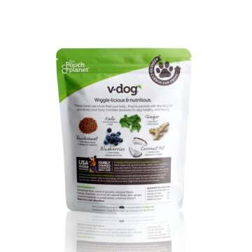 V-dog Vegan Soft and Chewy Wiggle Dog Biscuits - Dog Training Treats - Small, Medium and Large Breed...
