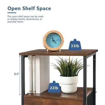 DOVAMY Rattan Nightstand with 2 Drawers for Small Spaces