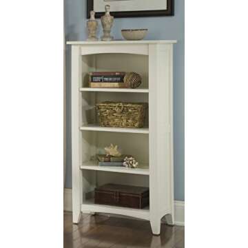 Alaterre Shaker Cottage Bookcase, Four Shelf, Ivory