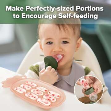 Haakaa Silicone Nibble Freezer Tray -Breastmilk Teething Popsicle Mold - Baby Fruit Food Feeder Teether Tray - Baby Food Maker - Ice Cube Tray - 4 Months+ Babies - BPA Free - Blush