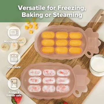 Haakaa Silicone Nibble Freezer Tray -Breastmilk Teething Popsicle Mold - Baby Fruit Food Feeder Teether Tray - Baby Food Maker - Ice Cube Tray - 4 Months+ Babies - BPA Free - Blush