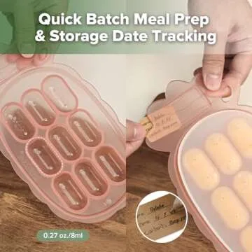 Haakaa Silicone Nibble Freezer Tray -Breastmilk Teething Popsicle Mold - Baby Fruit Food Feeder Teether Tray - Baby Food Maker - Ice Cube Tray - 4 Months+ Babies - BPA Free - Blush