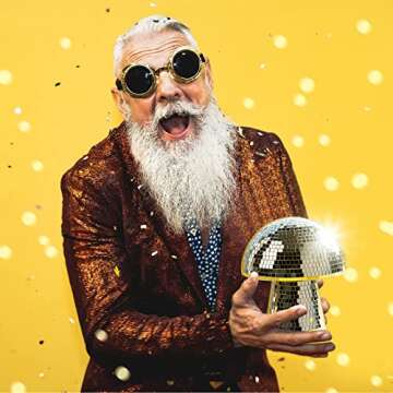 Mushroom Disco Ball 2 Pack, Silver Disco Ball Decorations, Mushroom Party Decorations for Home, Room...