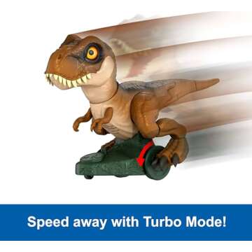 Mattel Jurassic World RC Dinosaur Toy, Roarin’ Frenzy T Rex Dino with Sound & 2 Modes, Full-Function Remote Control, Attack or Spin