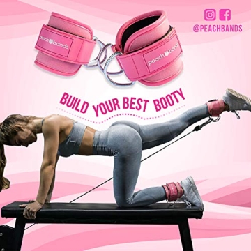 Durable Peach Cable Ankle Straps for Gym Workouts