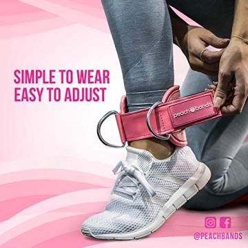 Durable Peach Cable Ankle Straps for Gym Workouts