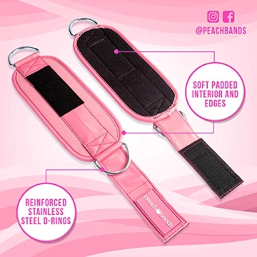 Durable Peach Cable Ankle Straps for Gym Workouts