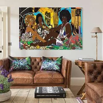 Mickalene Thomas Femmes Noires Canvas Art Poster 24x36