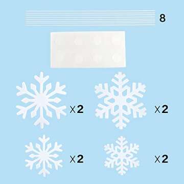 Ercadio 8 Pack Snowflake Cake Toppers Felt White Snowflakes Cake Picks Winter Theme Snowflake Cupcake Toppers for Christmas Theme Baby Shower Birthday Decor Supplies