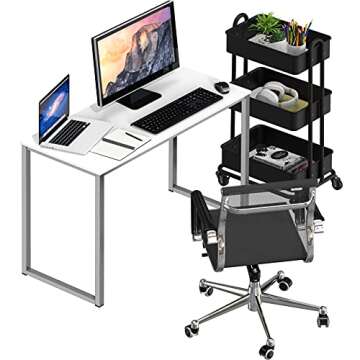 SHW Home Office 32-Inch Computer Desk, White