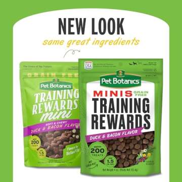 Pet Botanics 4 oz. Pouch Training Reward Mini Soft & Chewy, Duck and Bacon Flavor, with 200 Treats P...