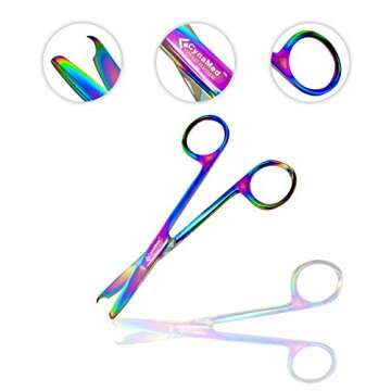 Cynamed Suture Stitch Scissors - Premium Quality with Rainbow Coating