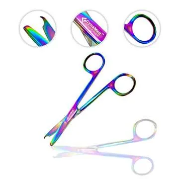 Cynamed Suture Stitch Scissors - Premium Quality with Rainbow Coating