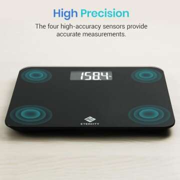 Etekcity Scale for Body Weight, Bathroom Digital Weighing Machine for People, Extra Wide Platform an...
