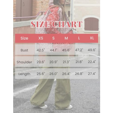 Omoone Women's Cropped Floral Quilted Jacket Cardigan Printed Lightweight Open Front Padded Winter Puffer Coat(Red-S)