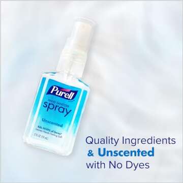 PURELL Advanced Hand Sanitizer Spray, Unscented, 2 fl oz Travel-Size Spray Bottle (Pack of 6) – 2023-04-EC