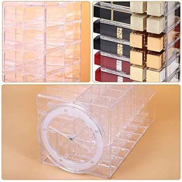 Stylish Acrylic Lipstick Tower - 48+5 Slot Organizer