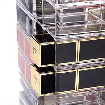 Stylish Acrylic Lipstick Tower - 48+5 Slot Organizer