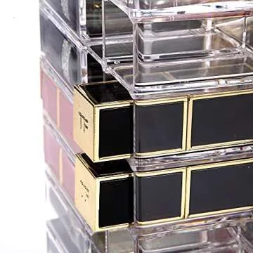 Stylish Acrylic Lipstick Tower - 48+5 Slot Organizer