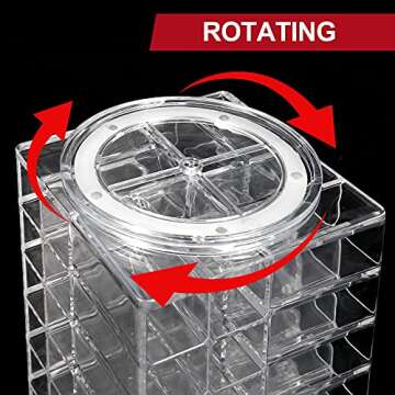 Stylish Acrylic Lipstick Tower - 48+5 Slot Organizer
