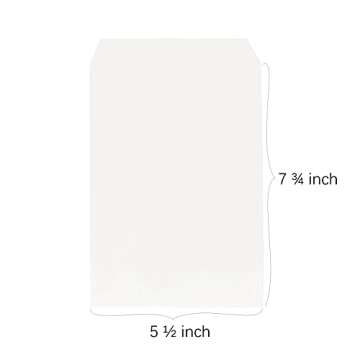 100 Flat Glassine Paper A7 Envelopes Bags 5 1/2 x 7 3/4 for 5x7 Cards, Photos, Cookie, Soap, Bakery,...