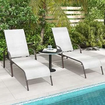 Giantex Set of 2 Adjustable Patio Lounge Chairs