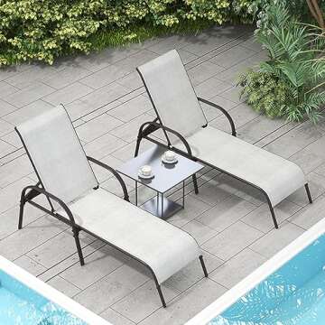 Giantex Set of 2 Adjustable Patio Lounge Chairs