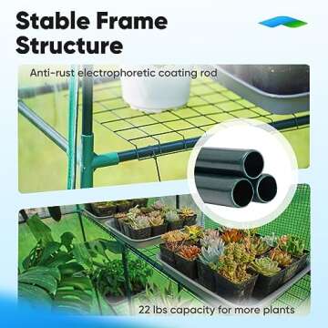 Quictent 56''x29''x77'' Greenhouse Mesh Door 2 Windows 3 Tiers 6 Shelves Green House Walk in Outdoor Portable Plant Garden 50 T-Type Plant Tags 8 Stakes 4 Ropes Green Cover