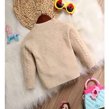 MSTOZE Baby Sweaters Toddler Boy Cardigan Sweaters with Button Baby Unisex Cardigan Long Sleeve Solid Cotton Knit Cardigan for Newborns, Babies & Toddlers Light Apricot