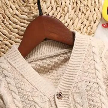 MSTOZE Baby Sweaters Toddler Boy Cardigan Sweaters with Button Baby Unisex Cardigan Long Sleeve Solid Cotton Knit Cardigan for Newborns, Babies & Toddlers Light Apricot