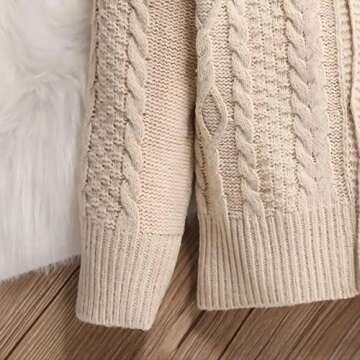 MSTOZE Baby Sweaters Toddler Boy Cardigan Sweaters with Button Baby Unisex Cardigan Long Sleeve Solid Cotton Knit Cardigan for Newborns, Babies & Toddlers Light Apricot