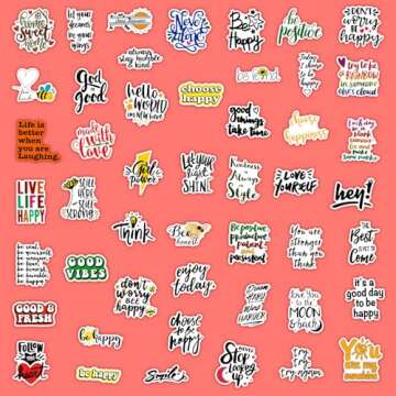 100 Pcs Inspirational Stickers Vision Board Supplies, Motivational Quote Stickers for Teens and Adul...