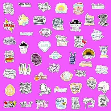 100 Pcs Inspirational Stickers Vision Board Supplies, Motivational Quote Stickers for Teens and Adults Trendy Vinyl Positive Sticker for Water Bottles Book Laptop